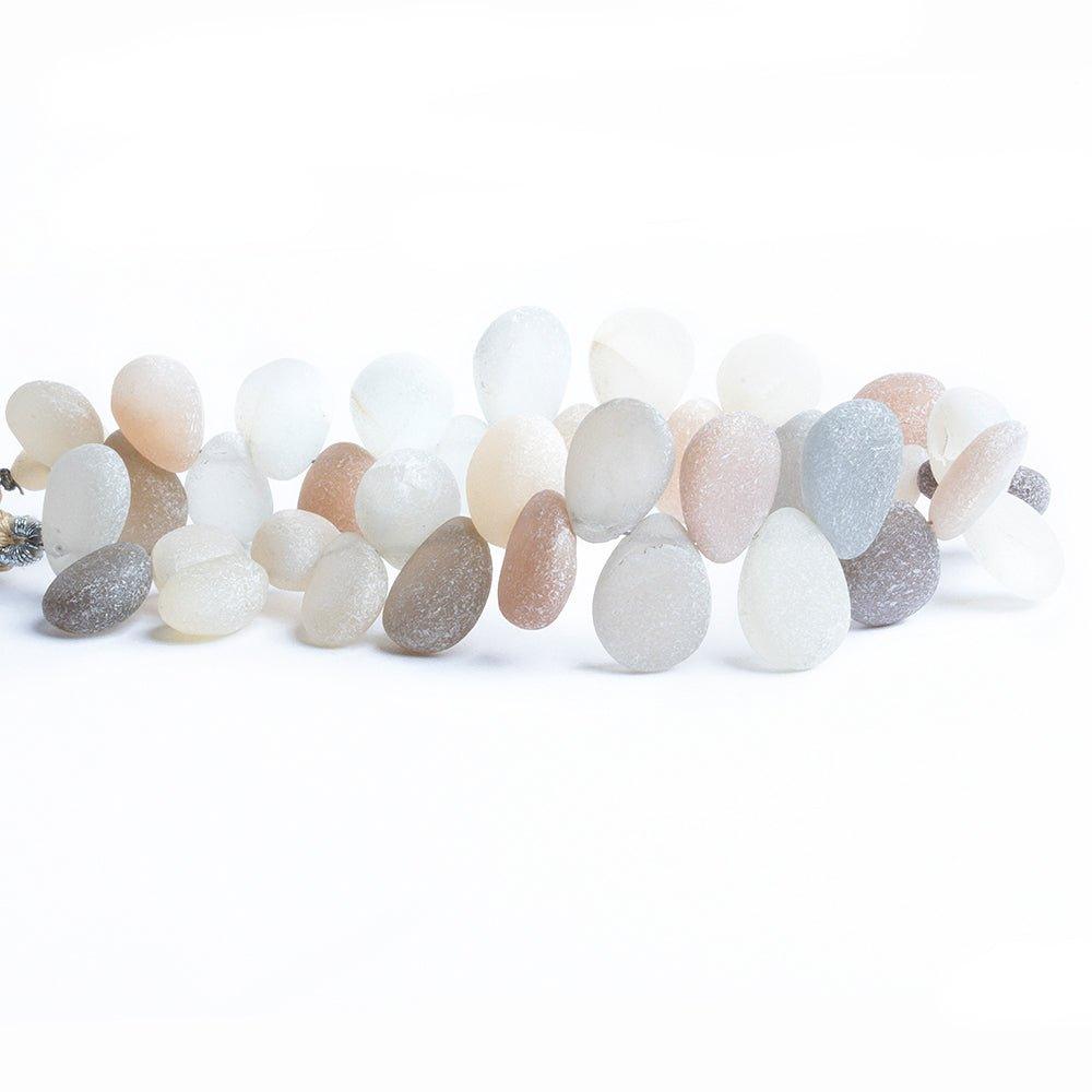 Matte Multi Moonstone Pear Beads 8 inch 37 pieces - The Bead Traders