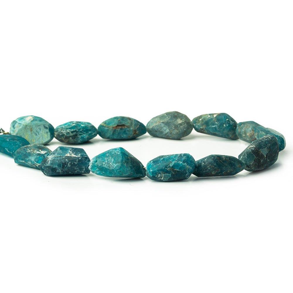 Matte Neon Apatite plain nugget beads 7.5 inch 20 pieces 8x8-11x7mm - The Bead Traders