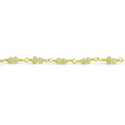 Matte Peridot Double Rondelle Gold plated Chain by the Foot 54 pieces - The Bead Traders