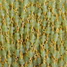 Matte Peridot Double Rondelle Gold plated Chain by the Foot 54 pieces - The Bead Traders