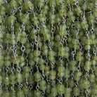 Matte Peridot Plain Rondelle Black Gold Chain by the Foot 60 pieces - The Bead Traders