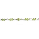 Matte Peridot Plain Rondelle Black Gold Chain by the Foot 60 pieces - The Bead Traders