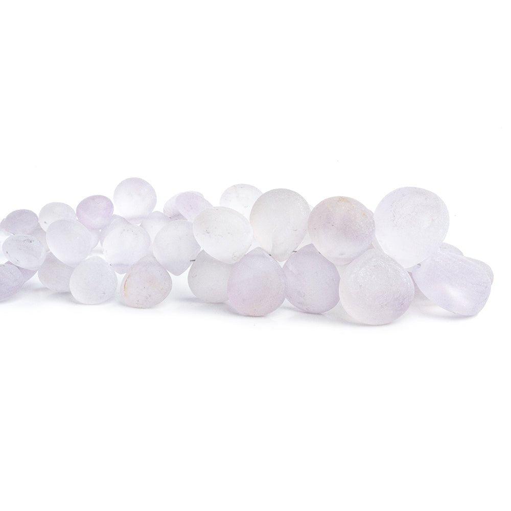 Matte Pink Amethyst Plain Pear Beads 8 inch 40 pieces - The Bead Traders