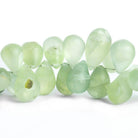 Matte Prehnite Plain Teardrop Beads 8 inch 53 pieces - The Bead Traders