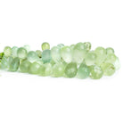 Matte Prehnite Plain Teardrop Beads 8 inch 53 pieces - The Bead Traders