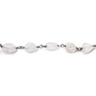 Matte Rainbow Moonstone nugget Black Gold plated Chain by the foot 21 pieces - The Bead Traders