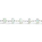 Matte Rainbow Moonstone Rondelle Silver Chain by the Foot 30 pieces - The Bead Traders