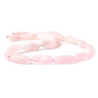 Matte Rose Quartz plain elongated ovals 16 inch 18 beads 22x8mm average size - The Bead Traders