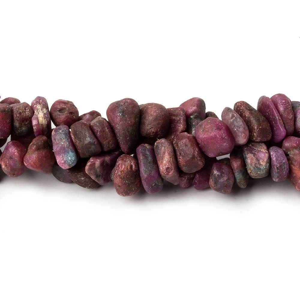 Matte Ruby in Zoisite center drilled Natural Crystals beads 7.5 inch 50 pieces - The Bead Traders