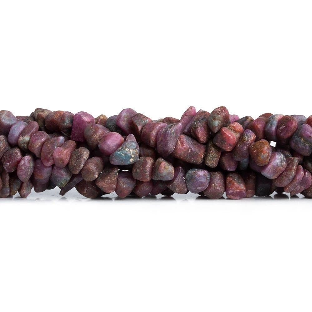 Matte Ruby in Zoisite Chip Beads 8 inch 60 pieces - The Bead Traders