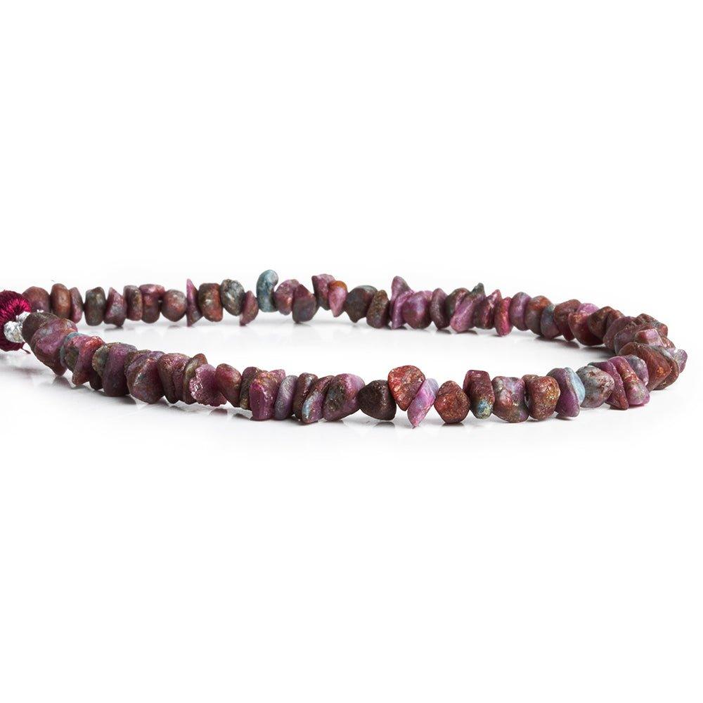 Matte Ruby in Zoisite Chip Beads 8 inch 80 pieces - The Bead Traders