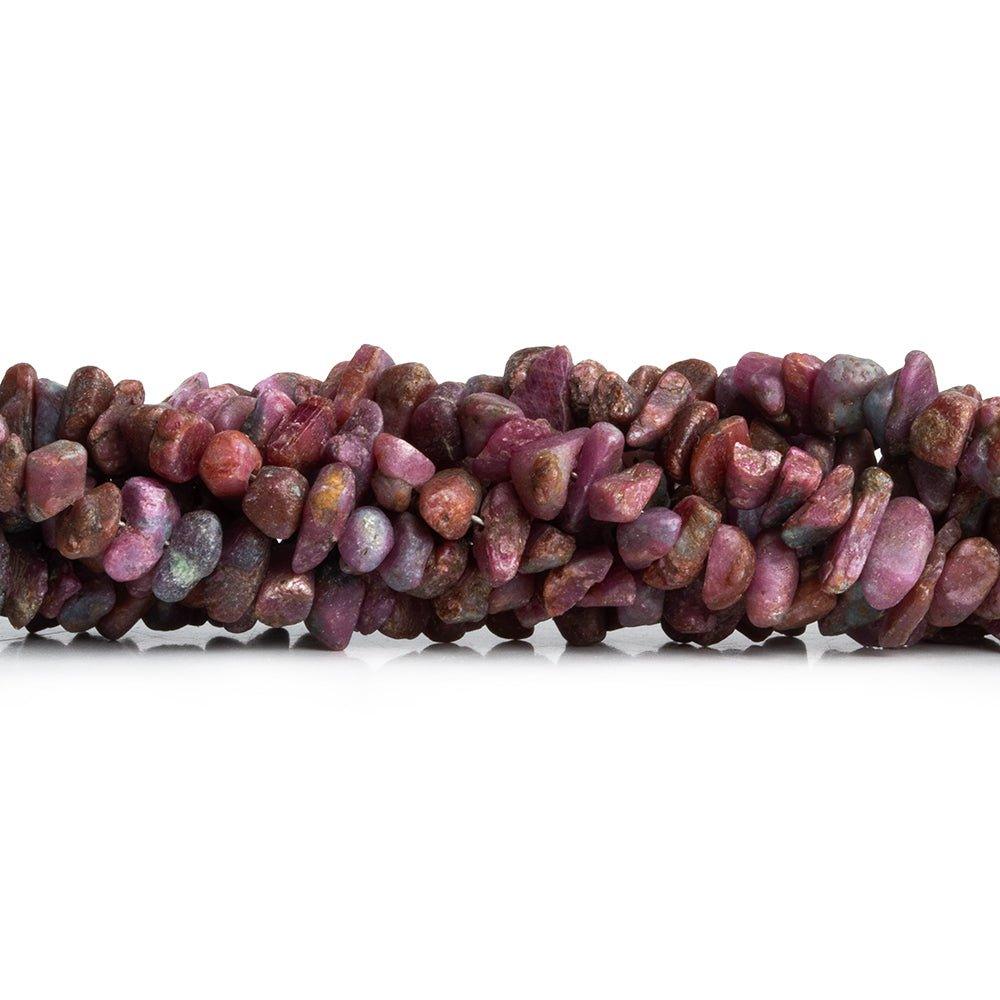 Matte Ruby in Zoisite Chip Beads 8 inch 80 pieces - The Bead Traders