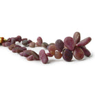 Matte Ruby plain pear beads 7.5 inch 49 beads 7x5mm - 16x11mm - The Bead Traders