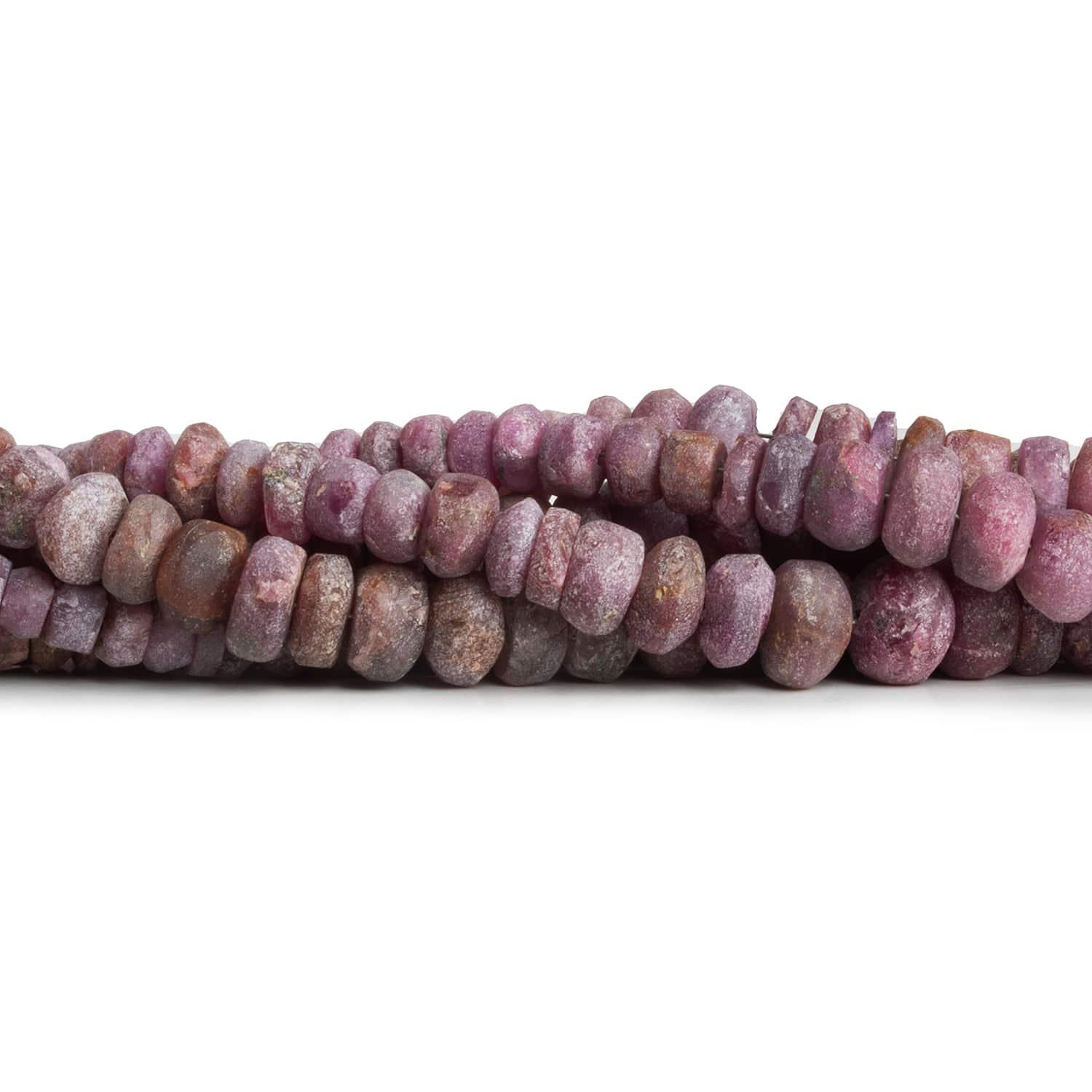 Matte Ruby Plain Rondelle Beads 8 inch 50 pieces - The Bead Traders