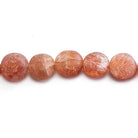 Matte Sunstone plain coin beads 7.5 inch 20 beads range 6mm - 8.5mm - The Bead Traders