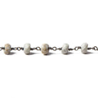Matte Tan Agate Rondelle Black Gold Chain 31 pieces - The Bead Traders