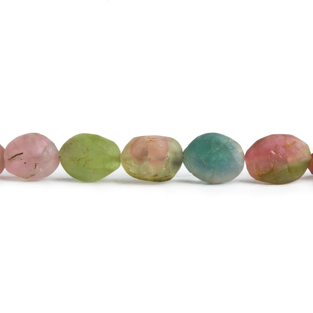 Matte Tourmaline Oval Beads 13 inch 35 pieces - The Bead Traders