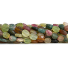 Matte Tourmaline Oval Beads 13 inch 45 pieces - The Bead Traders