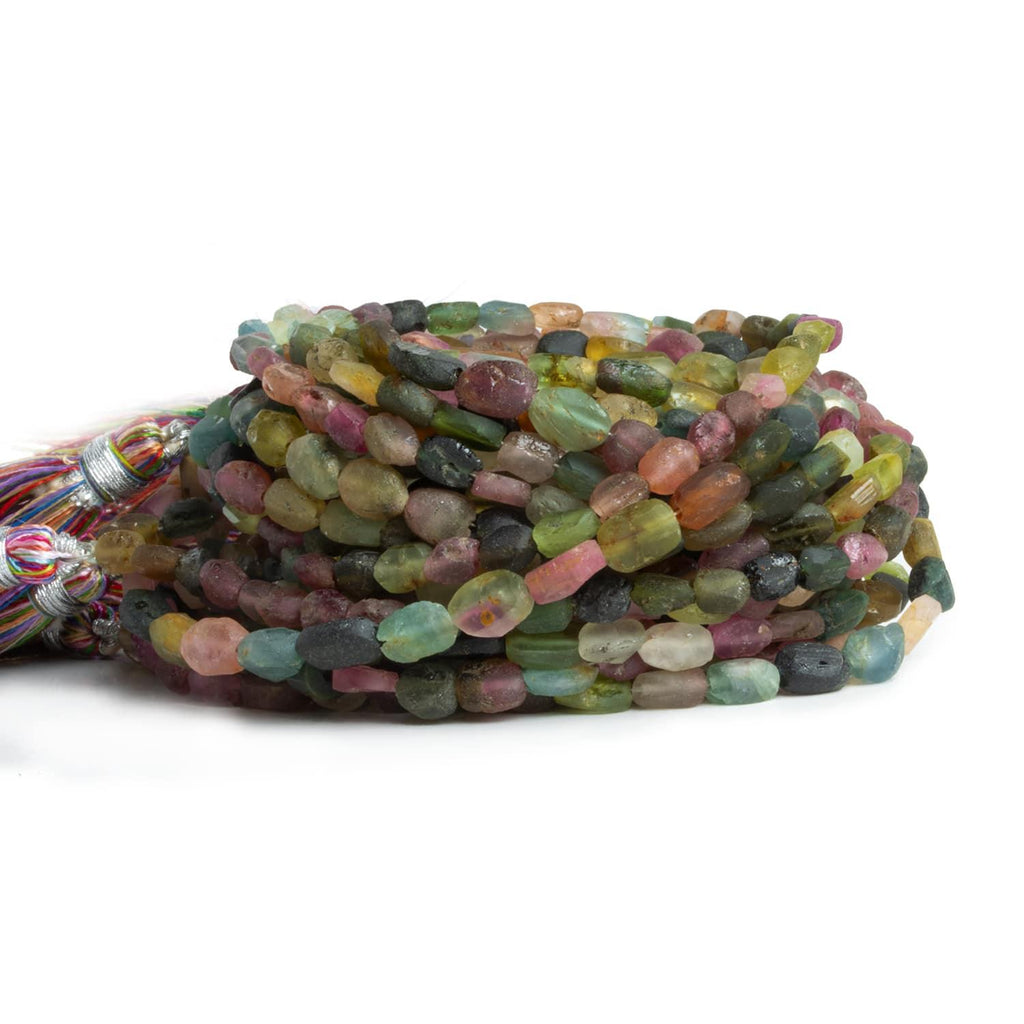 Matte Tourmaline Oval Beads 13 inch 50 pieces - The Bead Traders