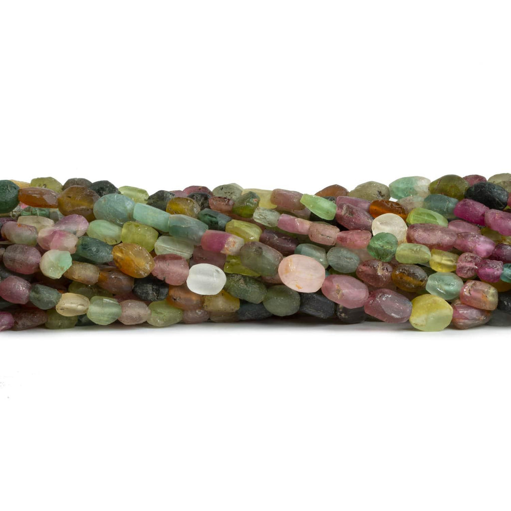 Matte Tourmaline Oval Beads 13 inch 50 pieces - The Bead Traders