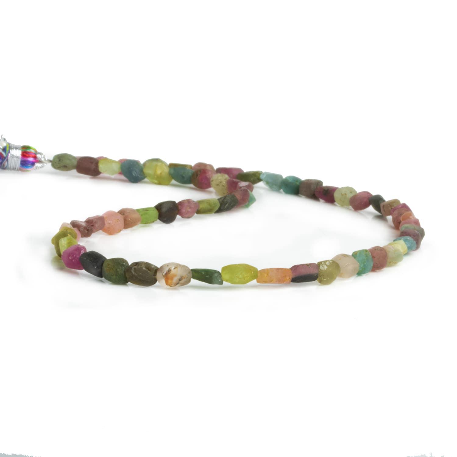 Matte Tourmaline Oval Beads 13 inch 50 pieces - The Bead Traders