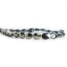 Metallic Black Spinel Faceted Oval Beads 9 inch 22 pieces - The Bead Traders
