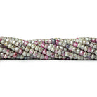 Metallic Ruby in Marble faceted rondelles 4.5mm average 16 inch 120 beads - The Bead Traders