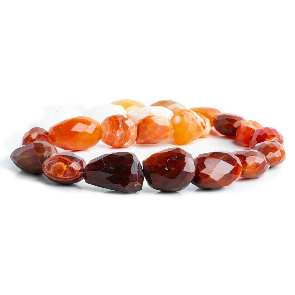 Mexican Fire Opal Faceted Nugget Beads 16 inch 24 pieces - The Bead Traders