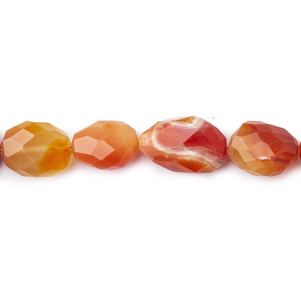 Mexican Fire Opal faceted nuggets 16 inch 33 beads 10x9x6-16x9x6mm - The Bead Traders