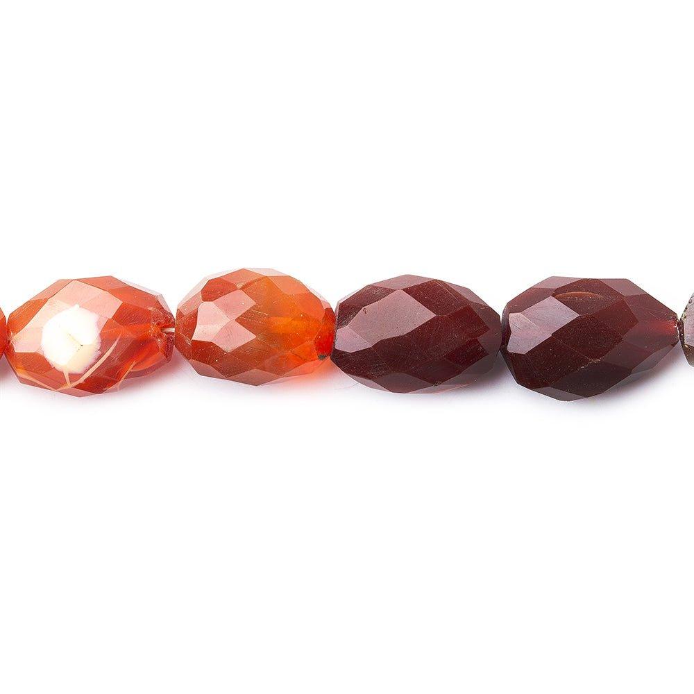 Mexican Fire Opal faceted nuggets 9x7-12x8mm 16 inch 33 beads - The Bead Traders