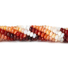 Mexican Fire Opal faceted rondelles 16 inch 120 beads 5-5.5mm - The Bead Traders