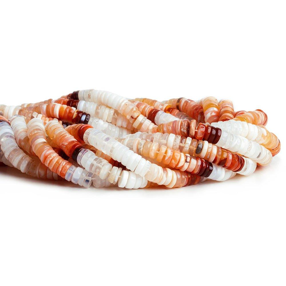 Mexican Fire Opal Plain Heishi Beads 16 inch 180 pieces - The Bead Traders