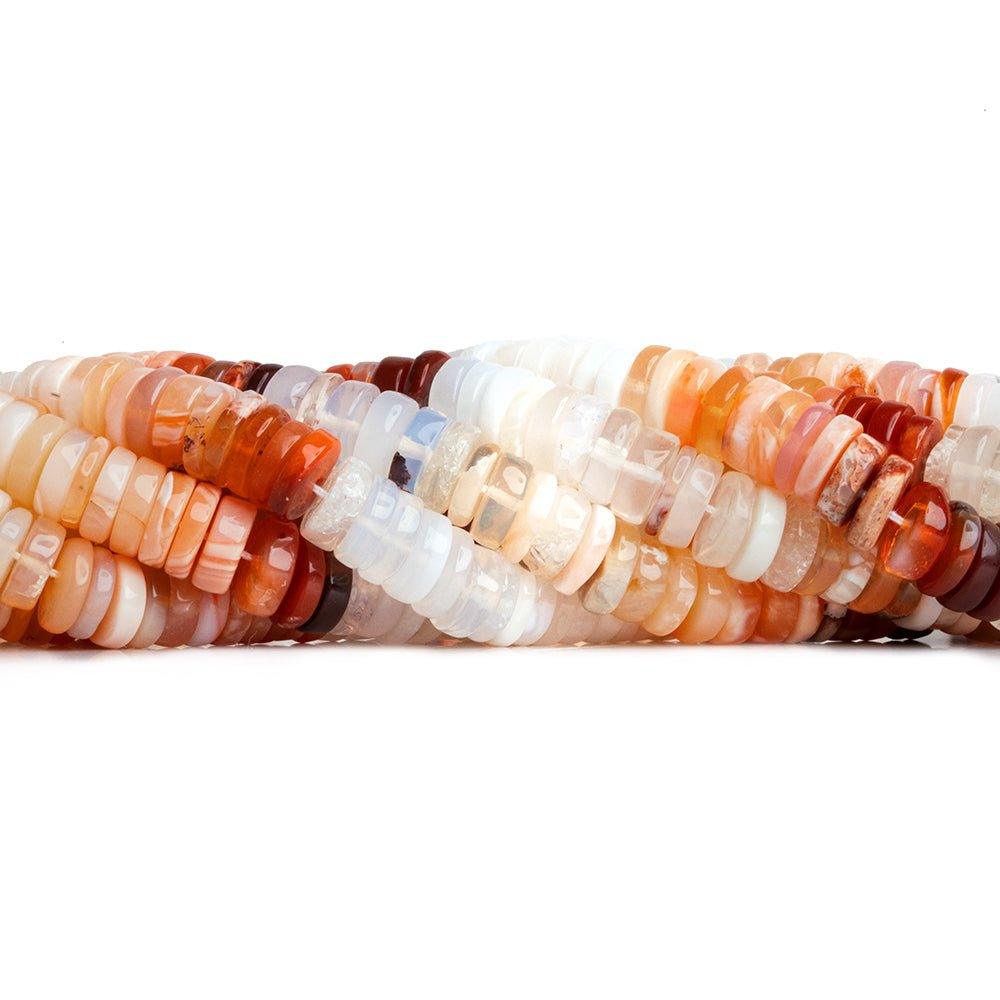 Mexican Fire Opal Plain Heishi Beads 16 inch 180 pieces - The Bead Traders