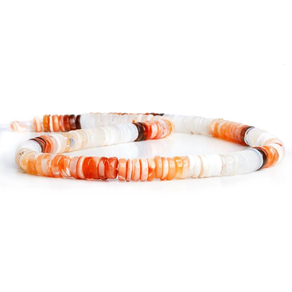 Mexican Fire Opal Plain Heishi Beads 16 inch 180 pieces - The Bead Traders