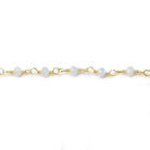 Milky Aquamarine micro-faceted rondelle Gold plated Chain by the foot 40 beads - The Bead Traders