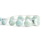 Milky Aquamarine Plain Heart Beads 8.5 inch 11 pieces - The Bead Traders