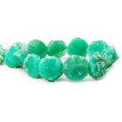 Mint Green Agate Chip Hammer Faceted Coin Beads 8 inch 12 pieces - The Bead Traders