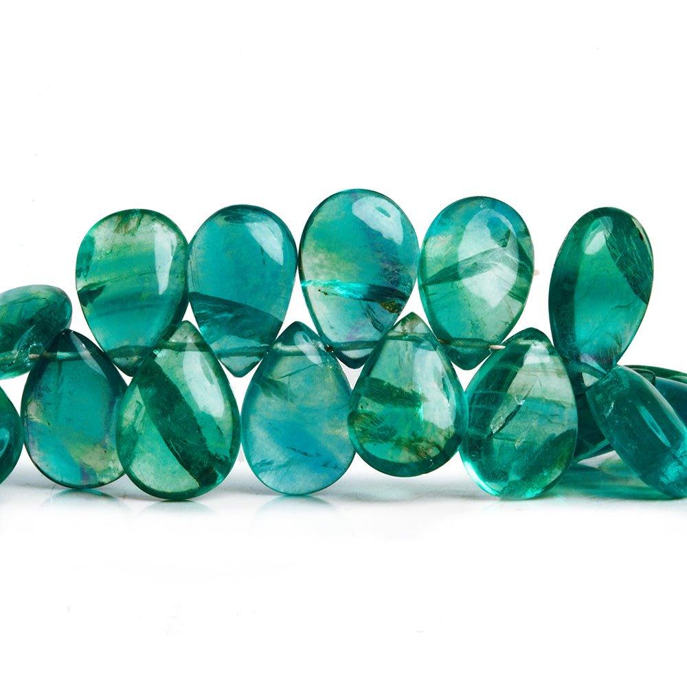 Mint Green Fluorite Plain Pear Beads 8 inch 40 pieces - The Bead Traders