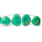 Minty Green Agate Tumbled Hammer Faceted Pear Beads 7 inch 11 pieces - The Bead Traders