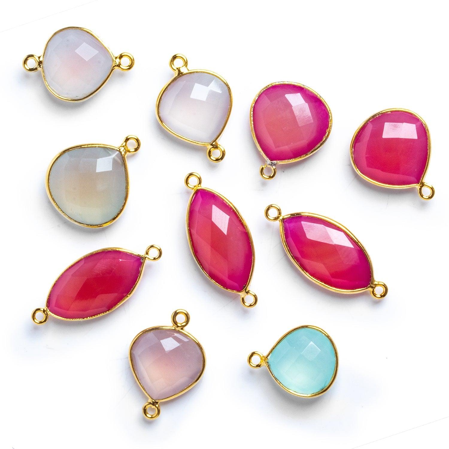 Mixed Chalcedony Vermeil Bezel Lots - Lot of 10 - The Bead Traders