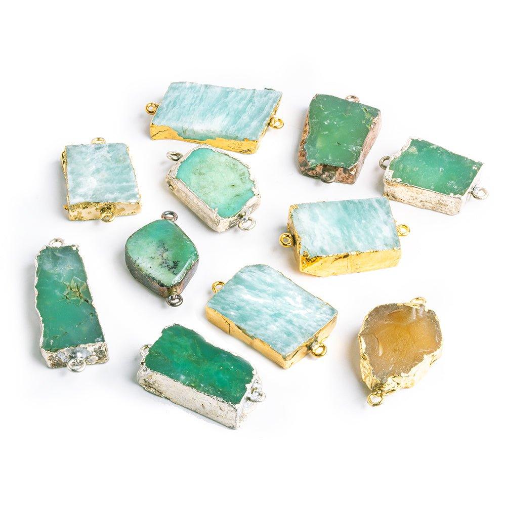 Mixed Leafed Gemstone Connector Beads - Lot of 11 - The Bead Traders