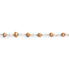 Mocha Baroque Pearls Silver Chain by the Foot 32 pieces - The Bead Traders