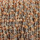Mocha Baroque Pearls Silver Chain by the Foot 32 pieces - The Bead Traders