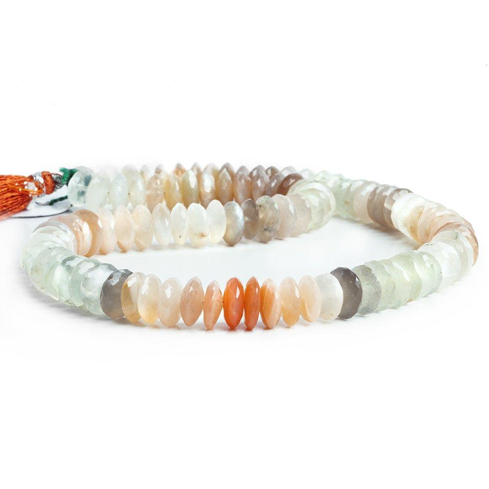Moonstone German Faceted Rondelle Beads 16 inch 100 pieces - The Bead Traders