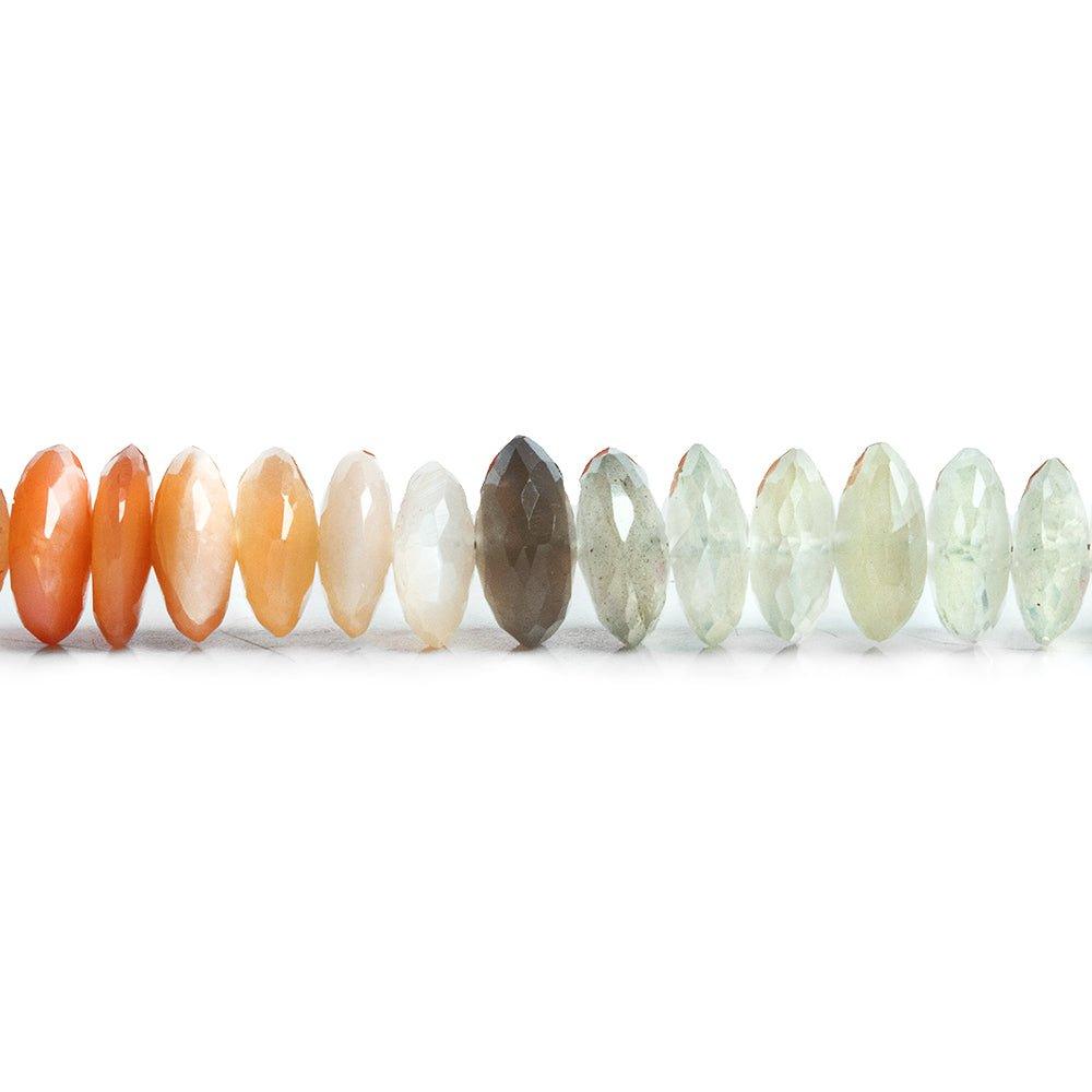 Moonstone German Faceted Rondelle Beads 16 inch 100 pieces - The Bead Traders