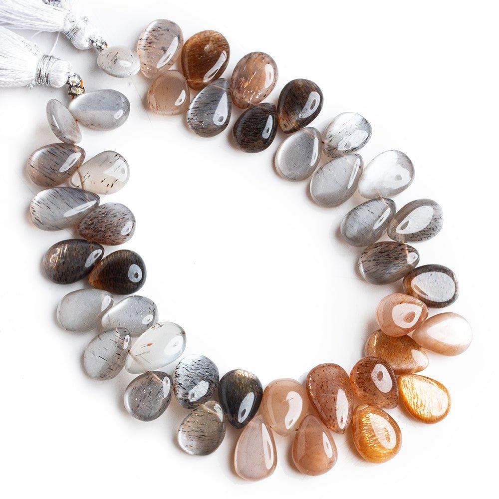 Moonstone & Sunstone Plain Pear Beads 8 inch 50 pieces - The Bead Traders