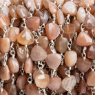 Moonstone Trillion Silver Chain by the Foot 23 pieces - The Bead Traders