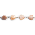 Moonstone Trillion Silver Chain by the Foot 23 pieces - The Bead Traders