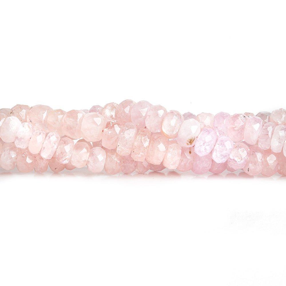 Morganite Faceted Rondelle Beads 16 inch 125 pieces - The Bead Traders