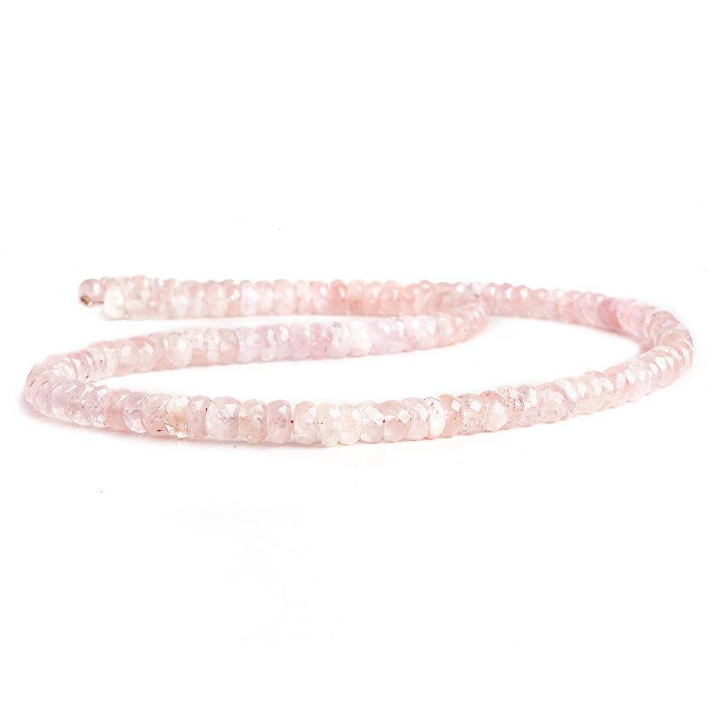Morganite Faceted Rondelle Beads 16 inch 125 pieces - The Bead Traders